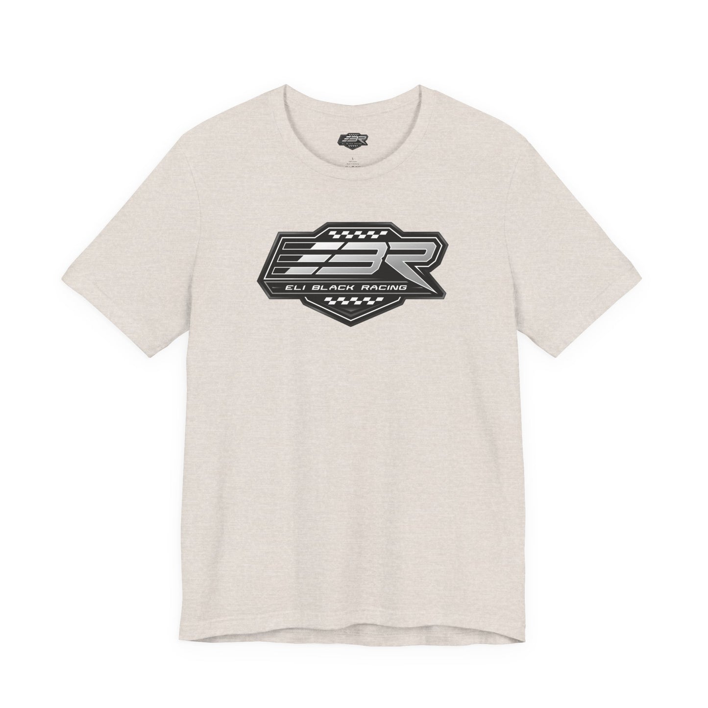 Unisex Jersey Short Sleeve Tee - Black and White EBR logo