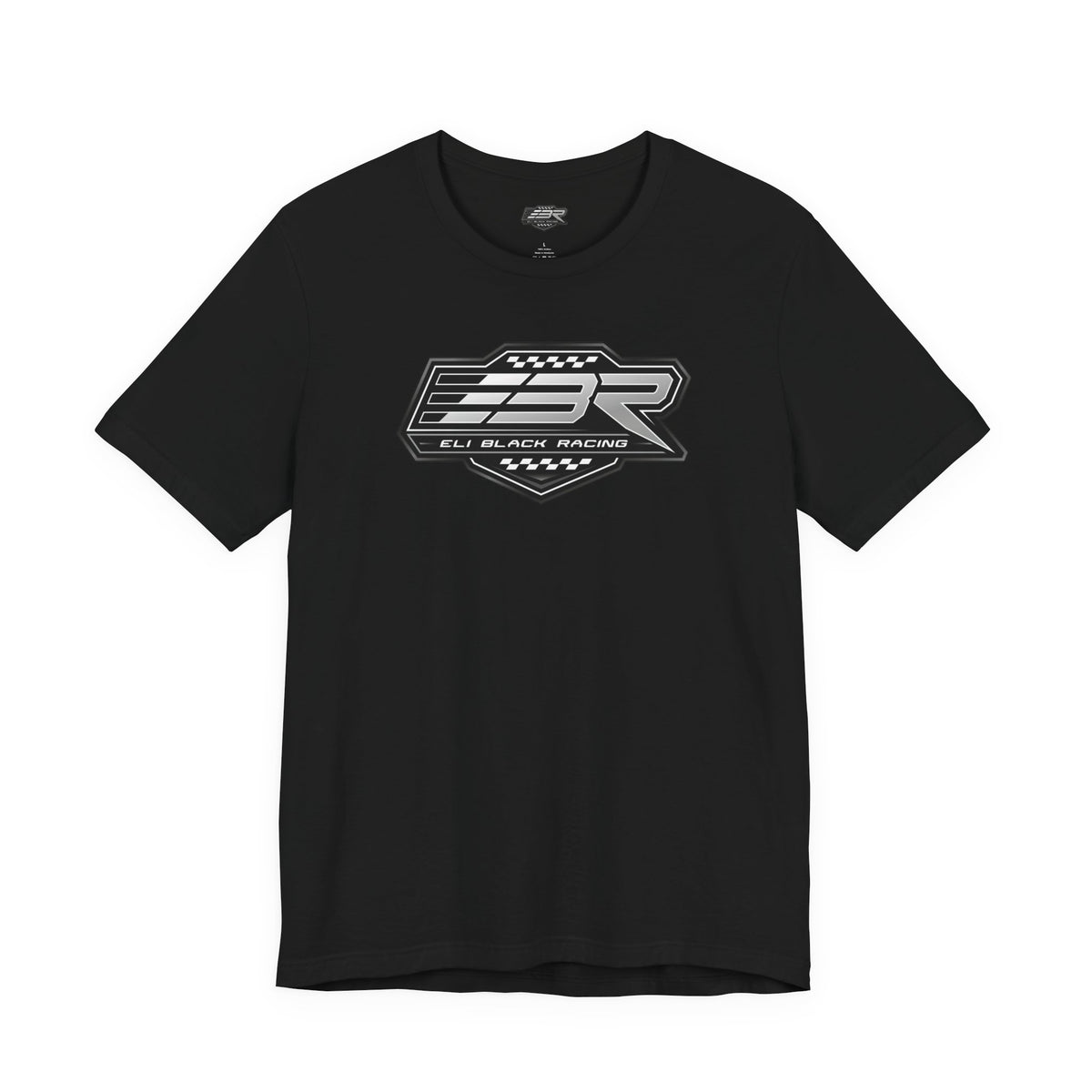 Unisex Jersey Short Sleeve Tee - Black and White EBR logo