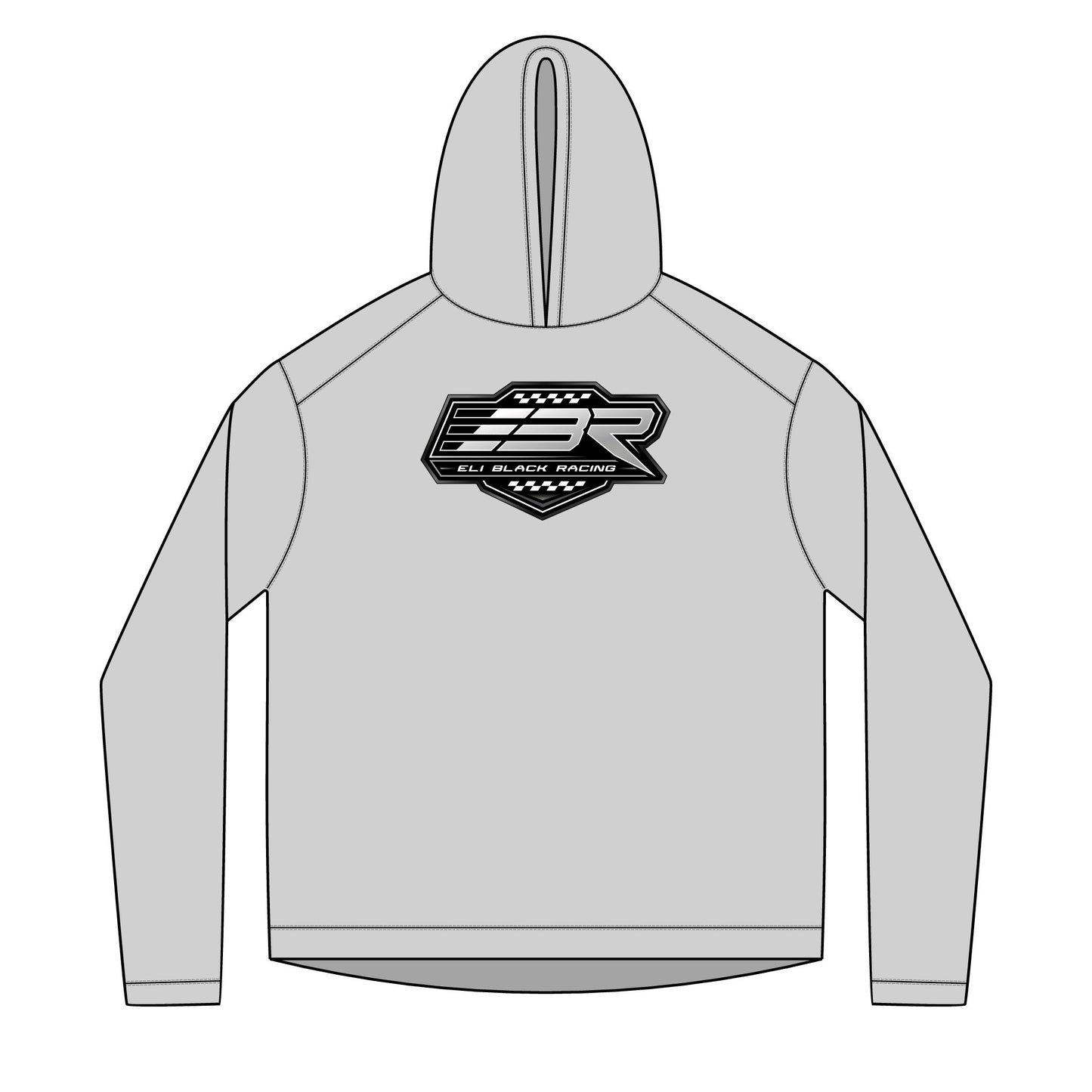 Lightweight UPF50+ Solar Hoodie - Black & White EBR logo