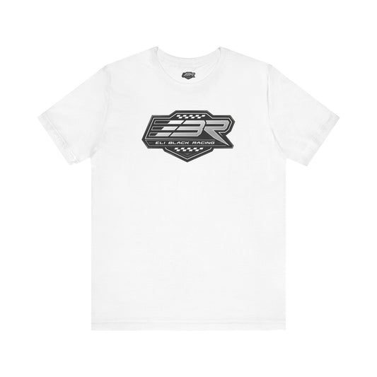 Unisex Jersey Short Sleeve Tee - Black and White EBR logo