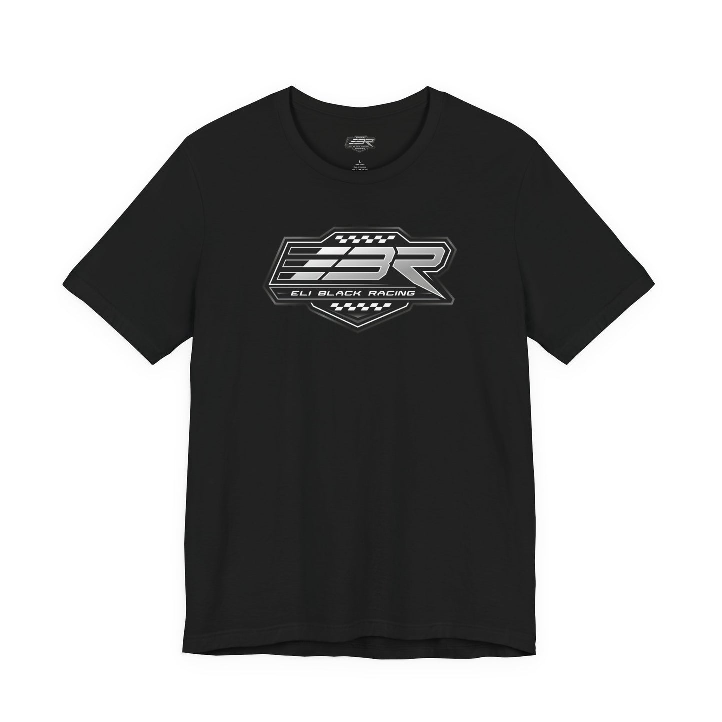 Unisex Jersey Short Sleeve Tee - Black and White EBR logo
